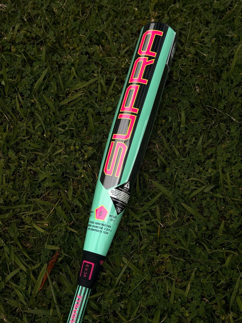 Louisville Slugger Youth Baseball Bat - Teal & Hot Pink - Picture 2 of 6